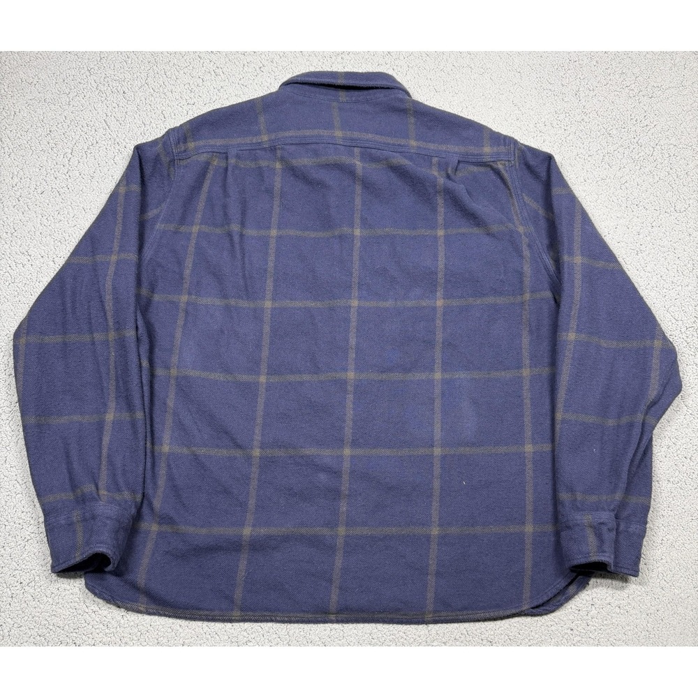 Wallace & Barnes Shirt Mens 2XL Blue Plaid‎ Flannel Long Sleeve Button Up Casual - Picture 8 of 8